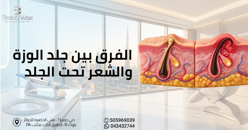 الفرق بين جلد الوزة والشعر تحت الجلد